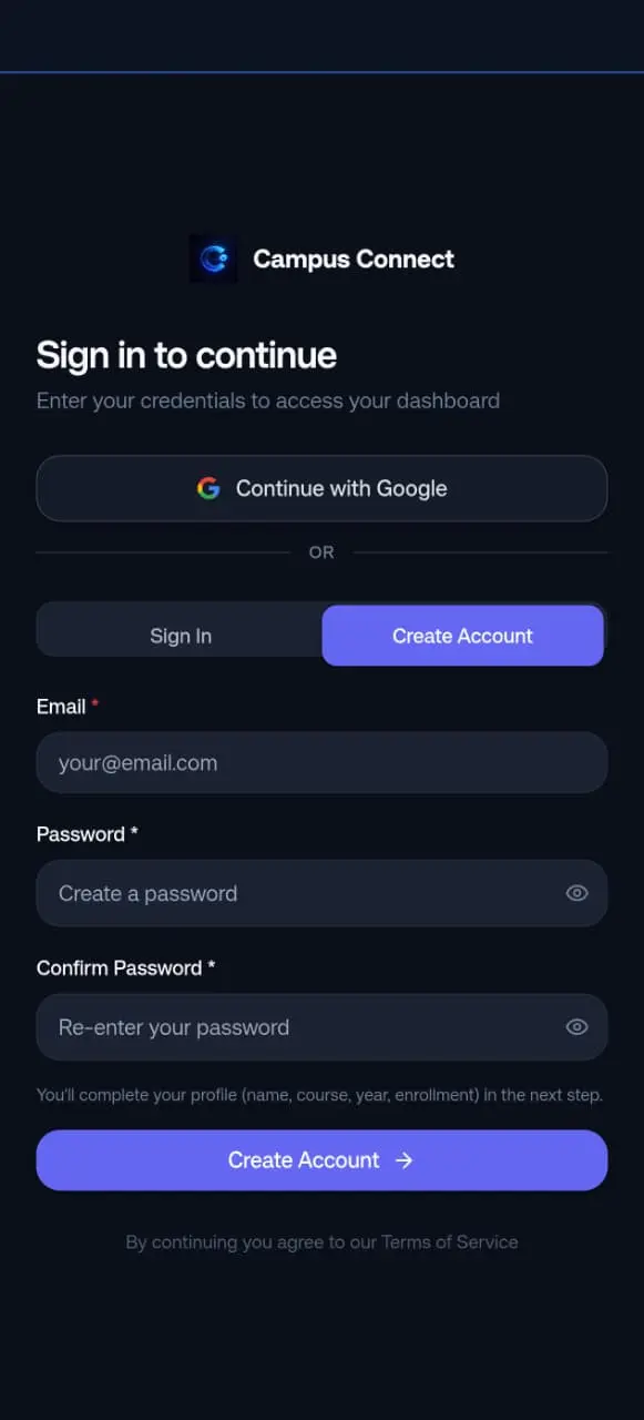 Create Account